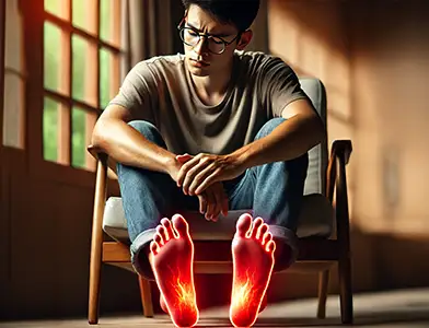 Burning pain in hands or feet, also known as peripheral neuropathy, affects nerves outside the brain and spinal cord. 